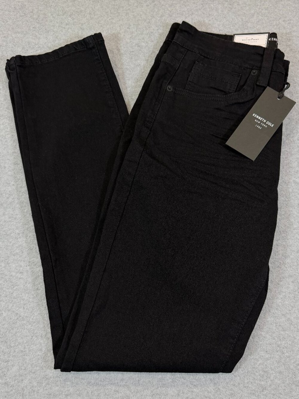 Kenneth Cole Mens Athletic Fit Number 1 Black Stretch Denim Jeans 30x32 NWT